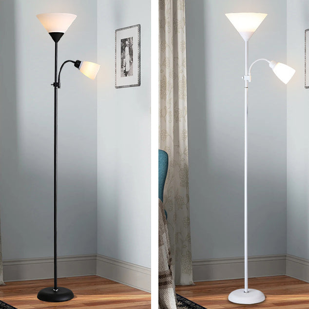 Modern Minimalist Fan Shape Iron Plastic 1/2-Light Standing Floor Lamp For Study
