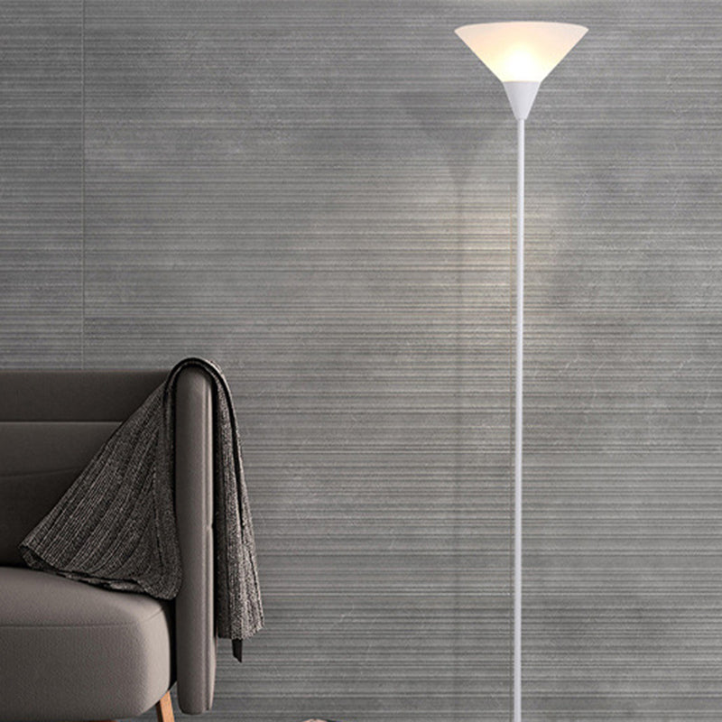 Modern Minimalist Fan Shape Iron Plastic 1/2-Light Standing Floor Lamp For Study
