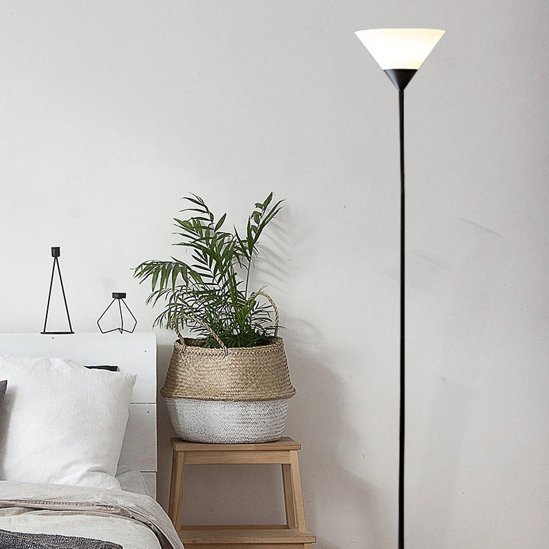 Modern Minimalist Fan Shape Iron Plastic 1/2-Light Standing Floor Lamp For Study