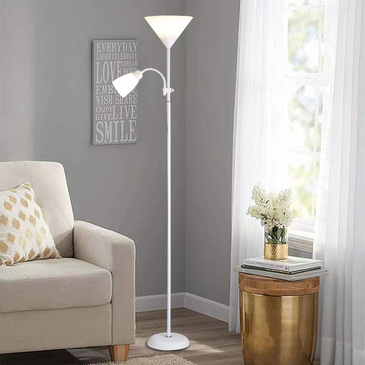 Modern Minimalist Fan Shape Iron Plastic 1/2-Light Standing Floor Lamp For Study