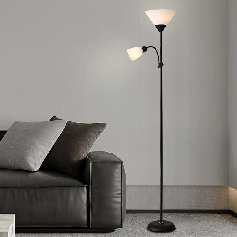 Modern Minimalist Fan Shape Iron Plastic 1/2-Light Standing Floor Lamp For Study