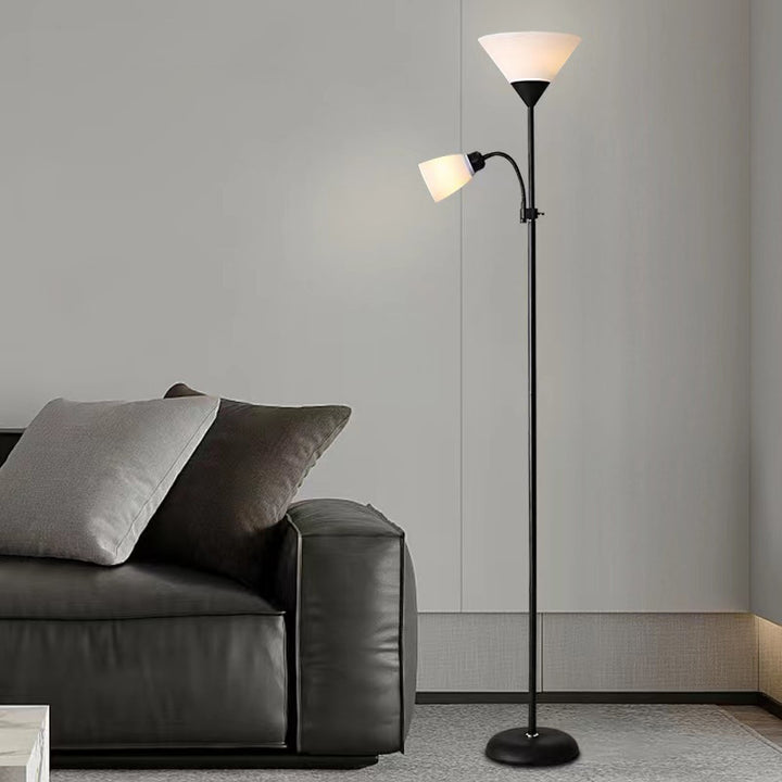 Modern Minimalist Fan Shape Iron Plastic 1/2-Light Standing Floor Lamp For Study