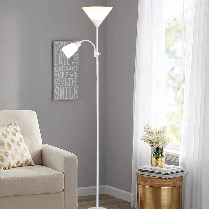 Modern Minimalist Fan Shape Iron Plastic 1/2-Light Standing Floor Lamp For Study