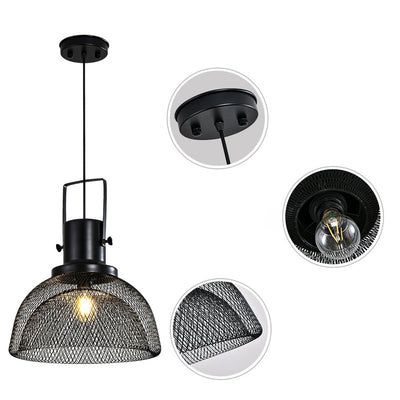 Suspension Contemporaine en Forme de Cage à Oiseau en Fer à 1 Lumière pour Salle à Manger 