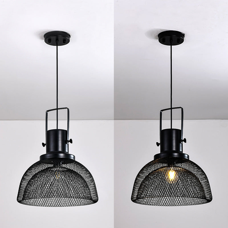 Suspension Contemporaine en Forme de Cage à Oiseau en Fer à 1 Lumière pour Salle à Manger 