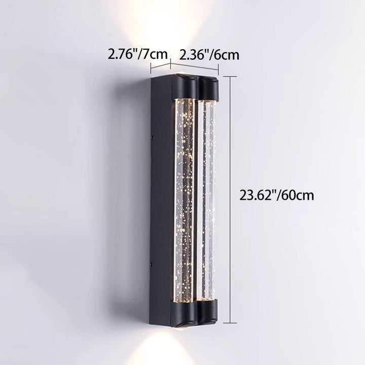 Modern Minimalist Waterproof Trapezoid Cylindrical Stainless Steel Crystal LED Outdoor Wall Sconce Lamp For Garden