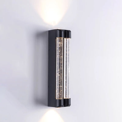 Applique murale extérieure moderne minimaliste étanche en acier inoxydable cylindrique trapézoïdal à LED en cristal pour jardin 