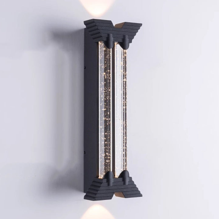 Modern Minimalist Waterproof Trapezoid Cylindrical Stainless Steel Crystal LED Outdoor Wall Sconce Lamp For Garden