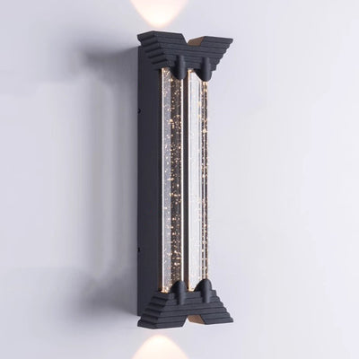 Applique murale extérieure moderne minimaliste étanche en acier inoxydable cylindrique trapézoïdal à LED en cristal pour jardin 