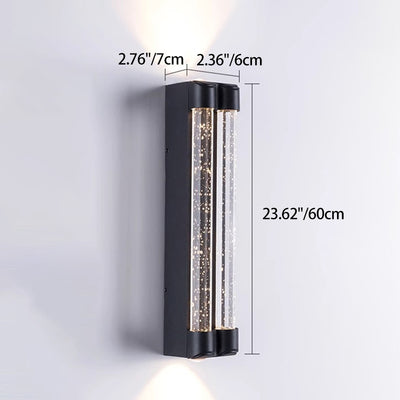 Applique murale extérieure moderne minimaliste étanche en acier inoxydable cylindrique trapézoïdal à LED en cristal pour jardin 