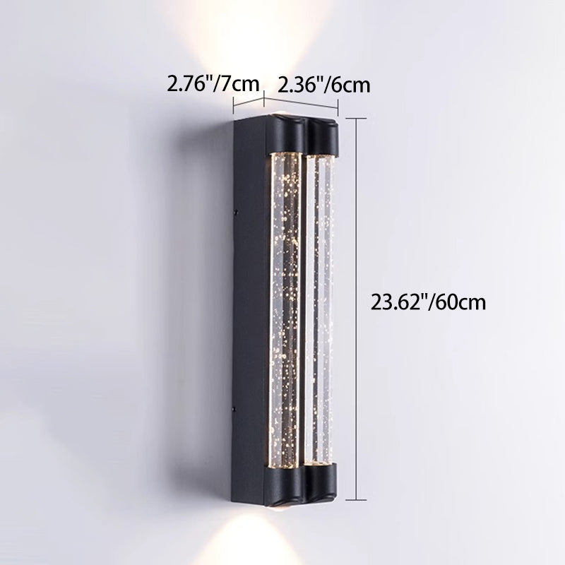 Applique murale extérieure moderne minimaliste étanche en acier inoxydable cylindrique trapézoïdal à LED en cristal pour jardin 