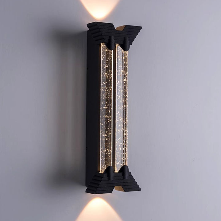 Modern Minimalist Waterproof Trapezoid Cylindrical Stainless Steel Crystal LED Outdoor Wall Sconce Lamp For Garden