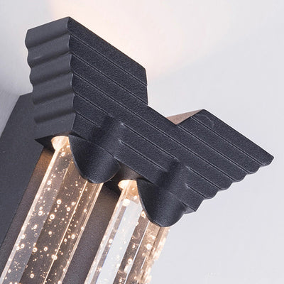 Applique murale extérieure moderne minimaliste étanche en acier inoxydable cylindrique trapézoïdal à LED en cristal pour jardin 