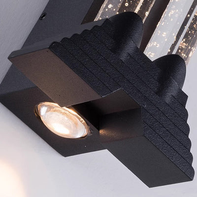Applique murale extérieure moderne minimaliste étanche en acier inoxydable cylindrique trapézoïdal à LED en cristal pour jardin 