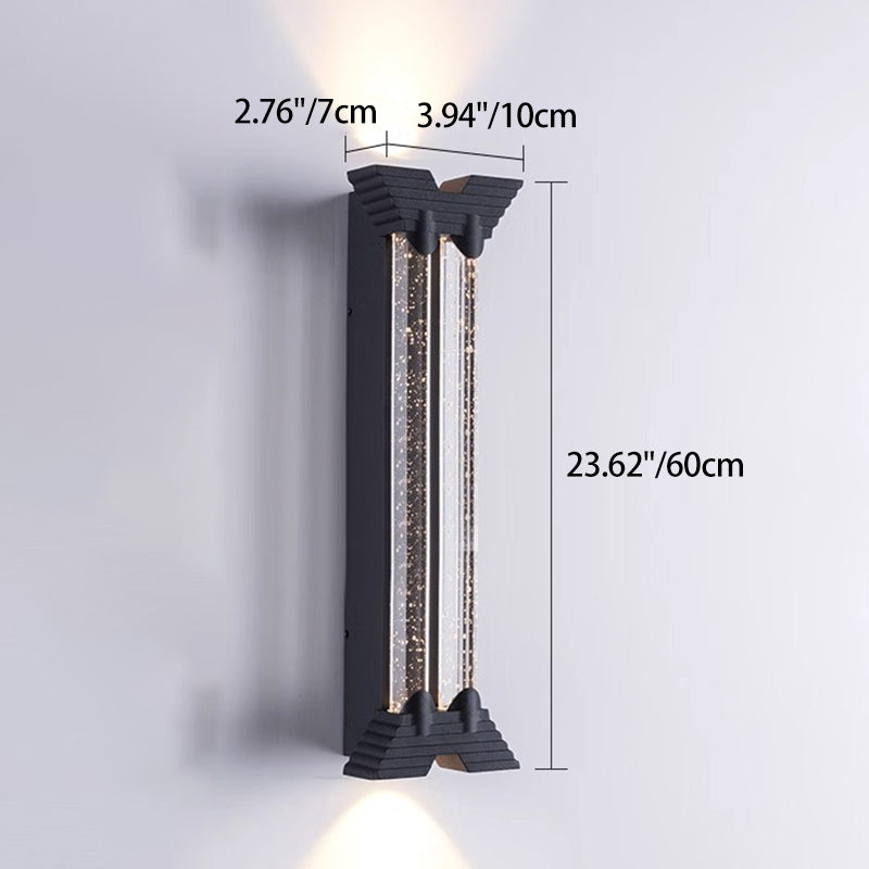 Applique murale extérieure moderne minimaliste étanche en acier inoxydable cylindrique trapézoïdal à LED en cristal pour jardin 