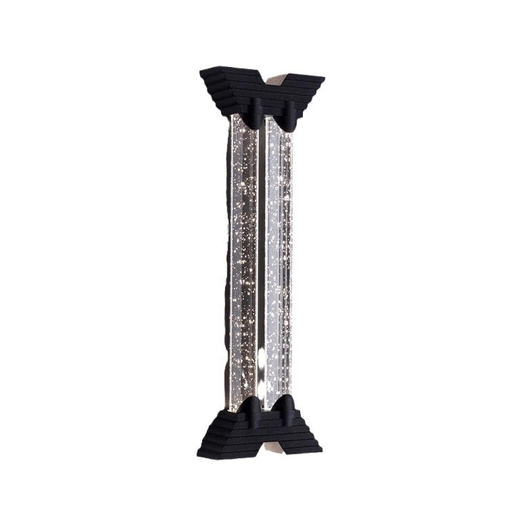 Modern Minimalist Waterproof Trapezoid Cylindrical Stainless Steel Crystal LED Outdoor Wall Sconce Lamp For Garden