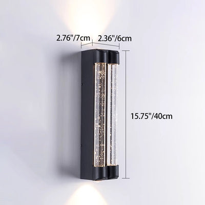 Applique murale extérieure moderne minimaliste étanche en acier inoxydable cylindrique trapézoïdal à LED en cristal pour jardin 