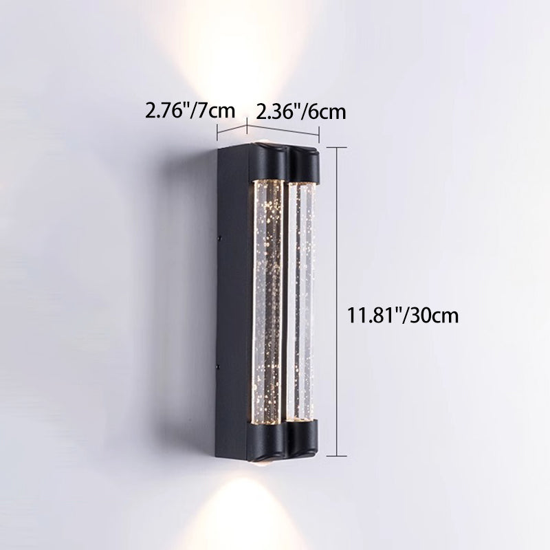 Applique murale extérieure moderne minimaliste étanche en acier inoxydable cylindrique trapézoïdal à LED en cristal pour jardin 