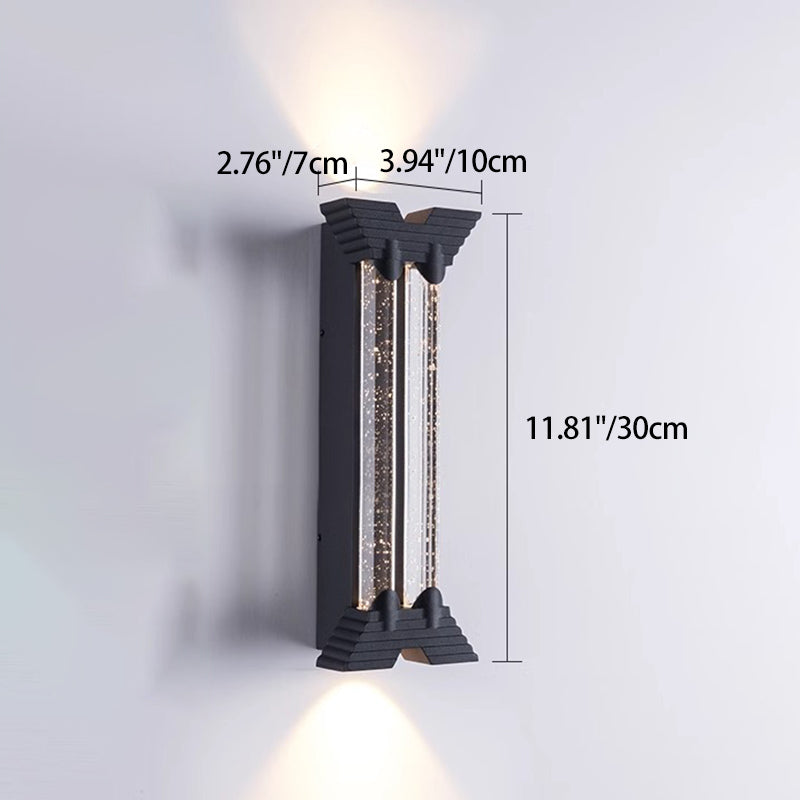 Applique murale extérieure moderne minimaliste étanche en acier inoxydable cylindrique trapézoïdal à LED en cristal pour jardin 