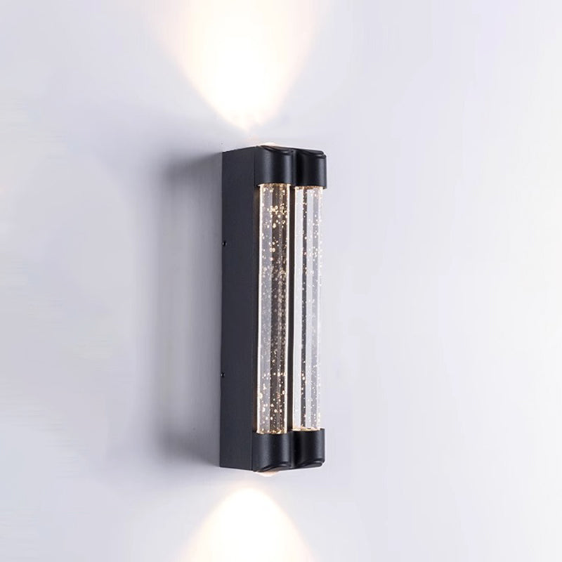 Applique murale extérieure moderne minimaliste étanche en acier inoxydable cylindrique trapézoïdal à LED en cristal pour jardin 