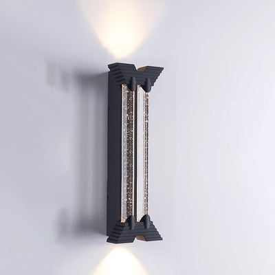 Applique murale extérieure moderne minimaliste étanche en acier inoxydable cylindrique trapézoïdal à LED en cristal pour jardin 