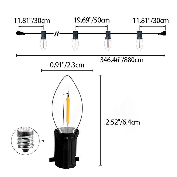 Moderne minimalistische wasserdichte Solar-Weihnachts-Wassertropfen-Kunststoff-12/25-Licht-Landschaftsbeleuchtung Außen-Lichterkette für den Garten 