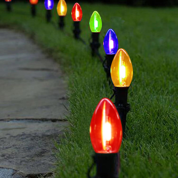 Moderne minimalistische wasserdichte Solar-Weihnachts-Wassertropfen-Kunststoff-12/25-Licht-Landschaftsbeleuchtung Außen-Lichterkette für den Garten 