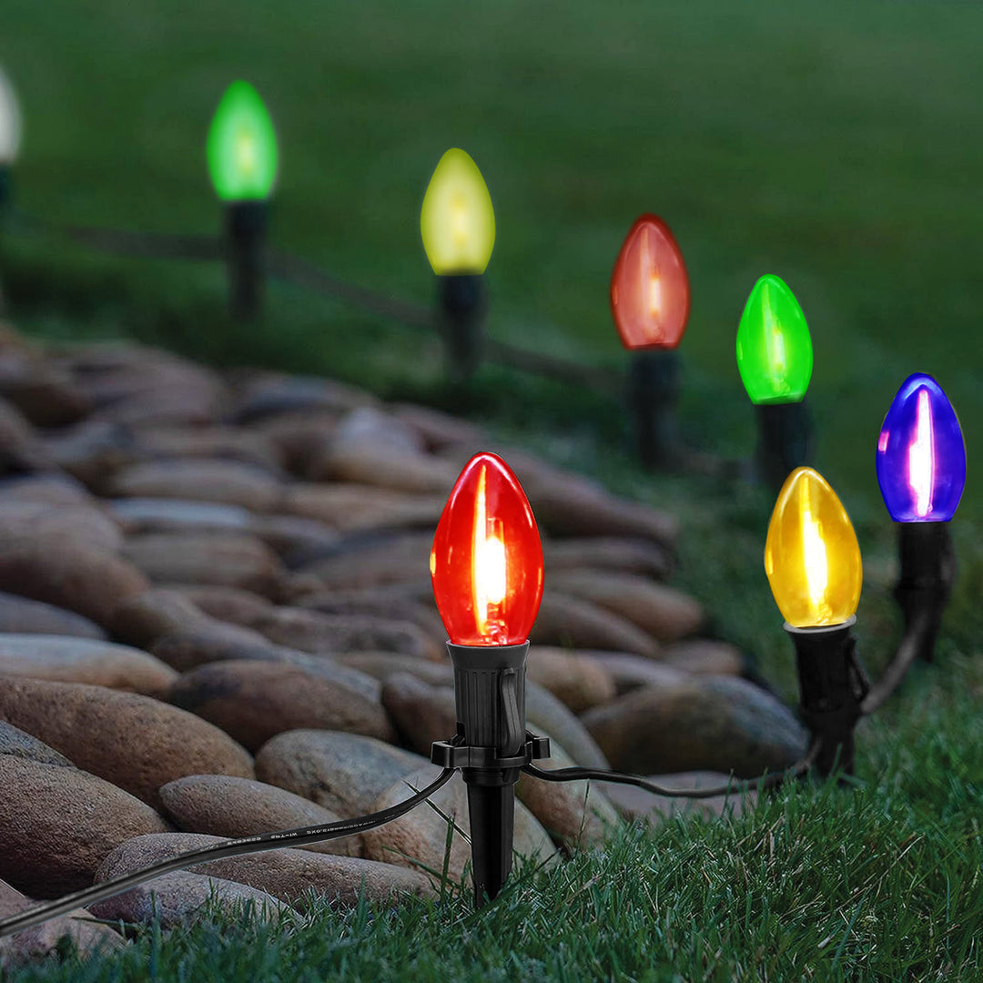 Moderne minimalistische wasserdichte Solar-Weihnachts-Wassertropfen-Kunststoff-12/25-Licht-Landschaftsbeleuchtung Außen-Lichterkette für den Garten 