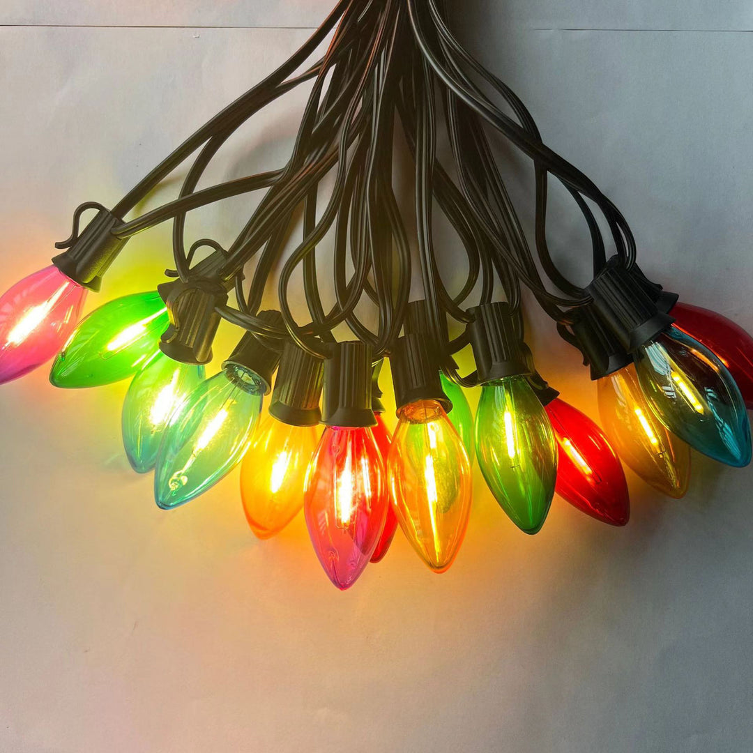 Moderne minimalistische wasserdichte Solar-Weihnachts-Wassertropfen-Kunststoff-12/25-Licht-Landschaftsbeleuchtung Außen-Lichterkette für den Garten 