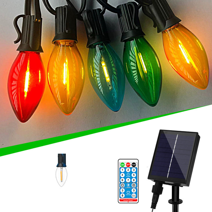 Moderne minimalistische wasserdichte Solar-Weihnachts-Wassertropfen-Kunststoff-12/25-Licht-Landschaftsbeleuchtung Außen-Lichterkette für den Garten 
