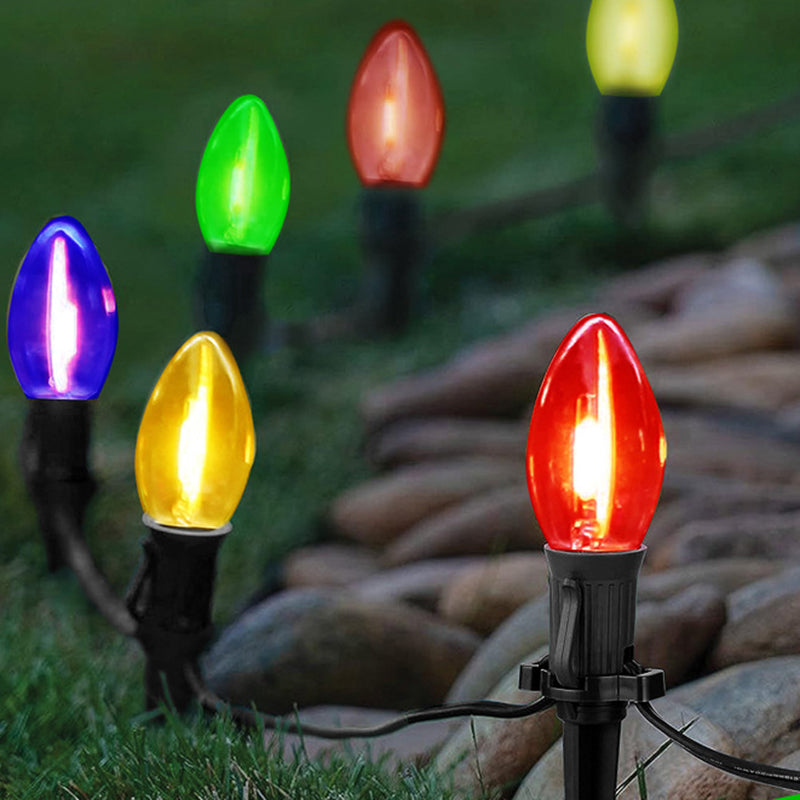Moderne minimalistische wasserdichte Solar-Weihnachts-Wassertropfen-Kunststoff-12/25-Licht-Landschaftsbeleuchtung Außen-Lichterkette für den Garten 
