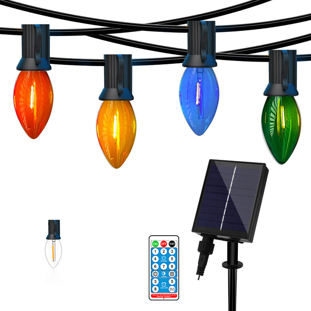 Moderne minimalistische wasserdichte Solar-Weihnachts-Wassertropfen-Kunststoff-12/25-Licht-Landschaftsbeleuchtung Außen-Lichterkette für den Garten 