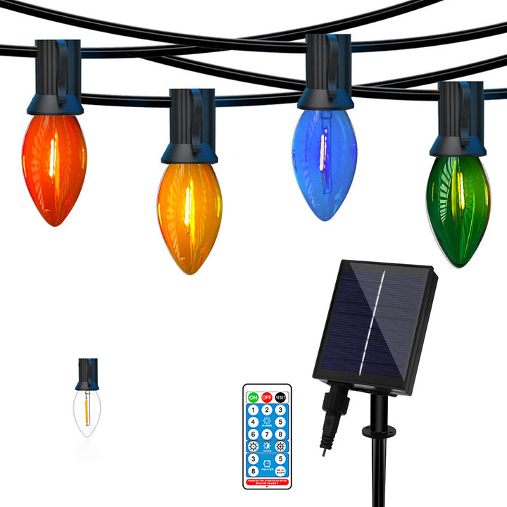 Moderne minimalistische wasserdichte Solar-Weihnachts-Wassertropfen-Kunststoff-12/25-Licht-Landschaftsbeleuchtung Außen-Lichterkette für den Garten 