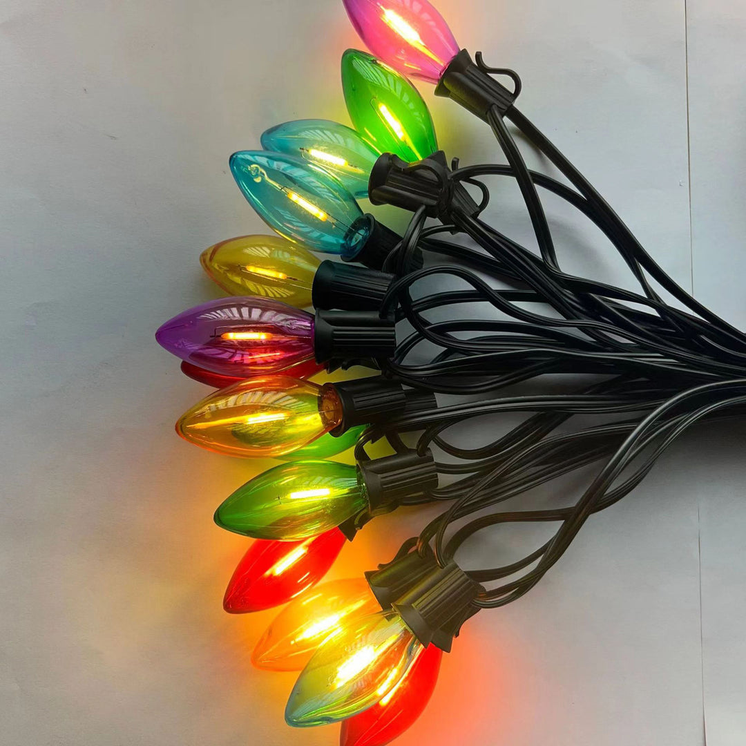 Moderne minimalistische wasserdichte Solar-Weihnachts-Wassertropfen-Kunststoff-12/25-Licht-Landschaftsbeleuchtung Außen-Lichterkette für den Garten 