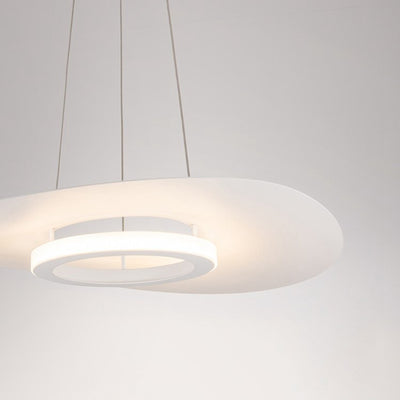 Lámpara colgante LED de hierro acrílico contemporánea creativa con forma de platillo volante para comedor 