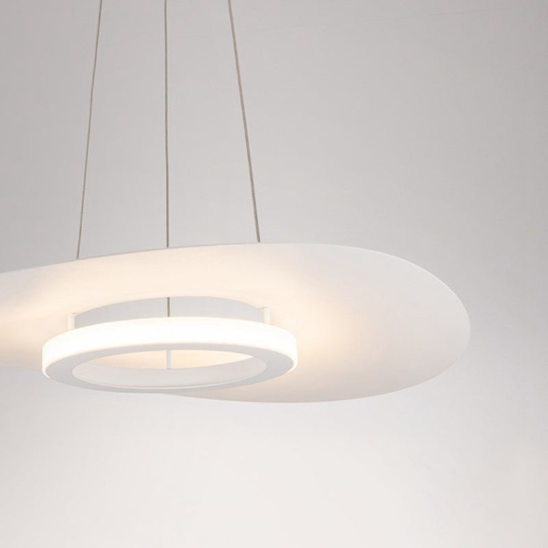 Lámpara colgante LED de hierro acrílico contemporánea creativa con forma de platillo volante para comedor 