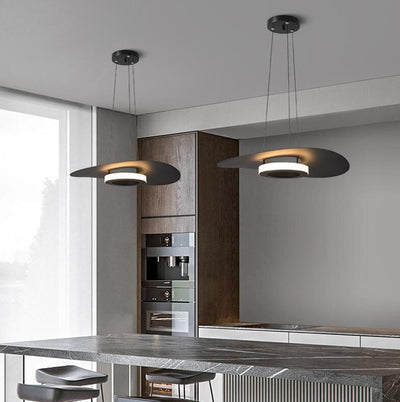 Lámpara colgante LED de hierro acrílico contemporánea creativa con forma de platillo volante para comedor 