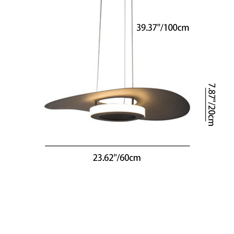 Lámpara colgante LED de hierro acrílico contemporánea creativa con forma de platillo volante para comedor 