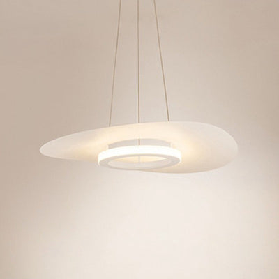 Lámpara colgante LED de hierro acrílico contemporánea creativa con forma de platillo volante para comedor 