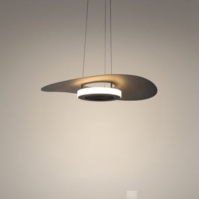 Lámpara colgante LED de hierro acrílico contemporánea creativa con forma de platillo volante para comedor 
