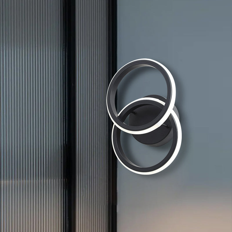 Moderne minimalistische runde Eisen-Silikon-LED-Wandleuchte für das Wohnzimmer 