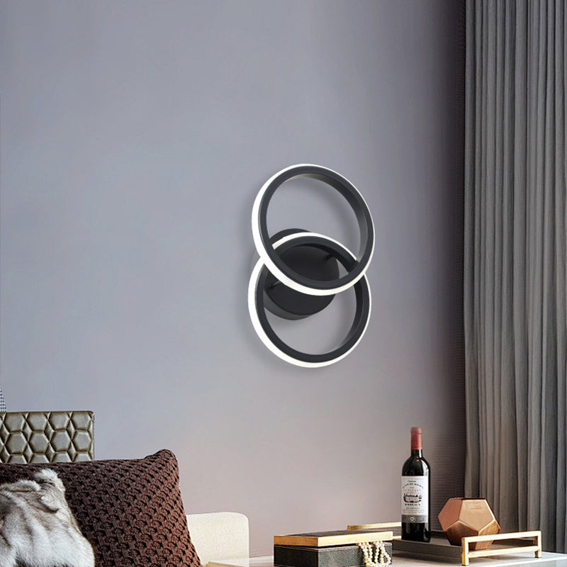 Moderne minimalistische runde Eisen-Silikon-LED-Wandleuchte für das Wohnzimmer 