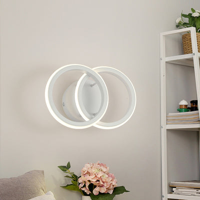 Moderne minimalistische runde Eisen-Silikon-LED-Wandleuchte für das Wohnzimmer 