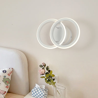 Moderne minimalistische runde Eisen-Silikon-LED-Wandleuchte für das Wohnzimmer 