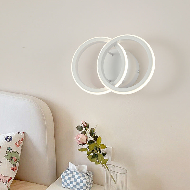 Moderne minimalistische runde Eisen-Silikon-LED-Wandleuchte für das Wohnzimmer 