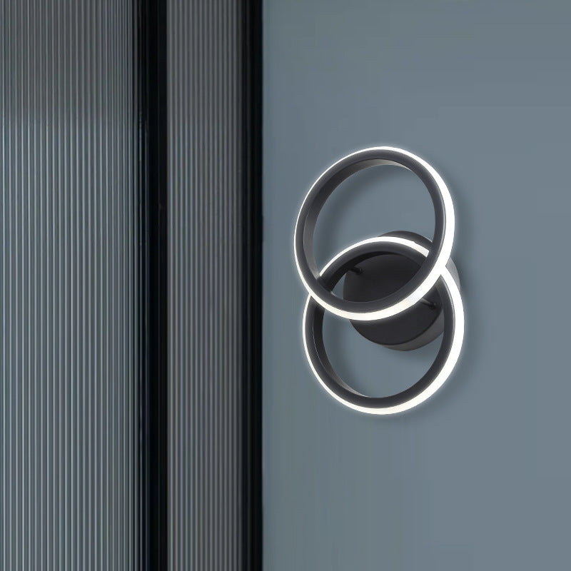 Moderne minimalistische runde Eisen-Silikon-LED-Wandleuchte für das Wohnzimmer 
