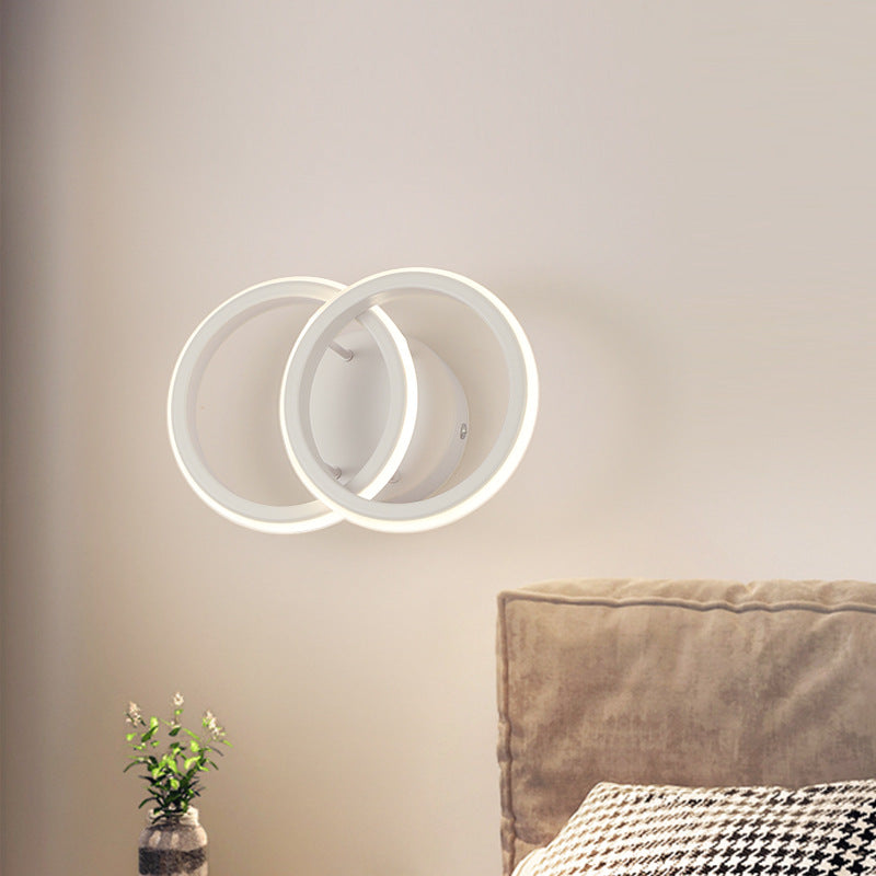 Moderne minimalistische runde Eisen-Silikon-LED-Wandleuchte für das Wohnzimmer 