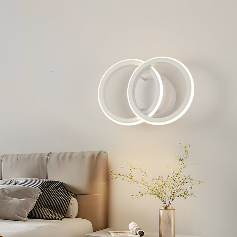 Moderne minimalistische runde Eisen-Silikon-LED-Wandleuchte für das Wohnzimmer 