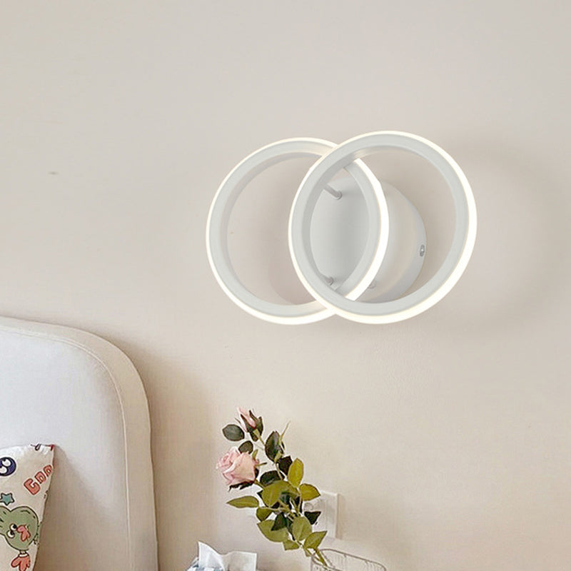Moderne minimalistische runde Eisen-Silikon-LED-Wandleuchte für das Wohnzimmer 
