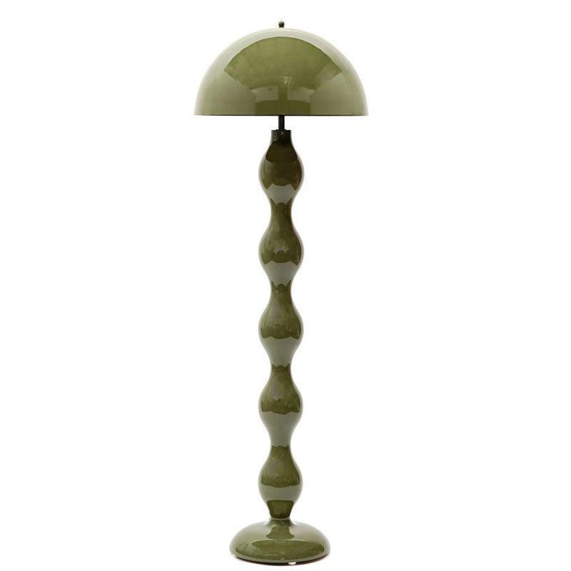 Contemporary Nordic Mushroom Iron Resin 2-Light Standing Floor Lamp For Bedroom
